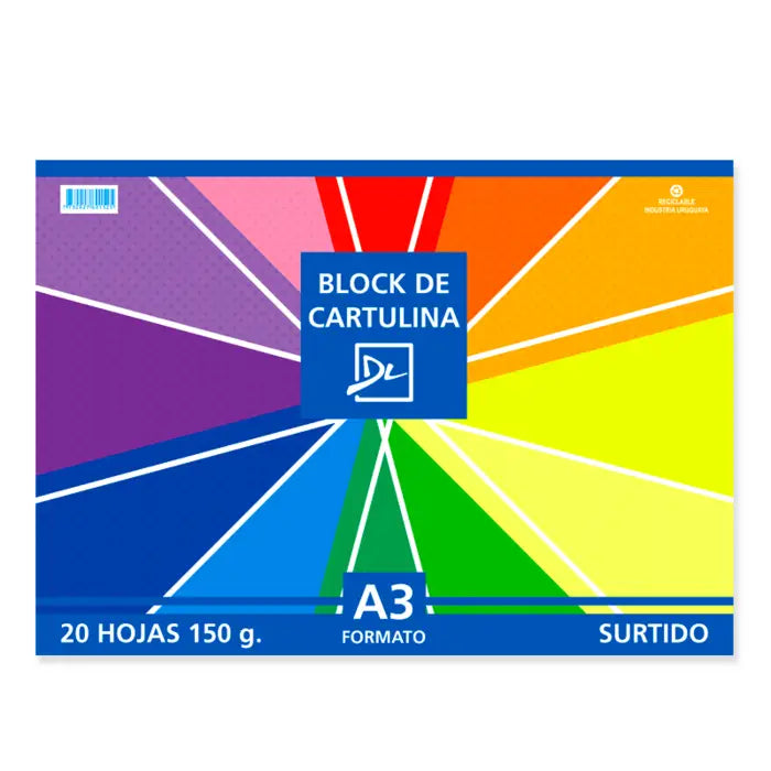 Block de cartulina de colores A3 - 20 hojas