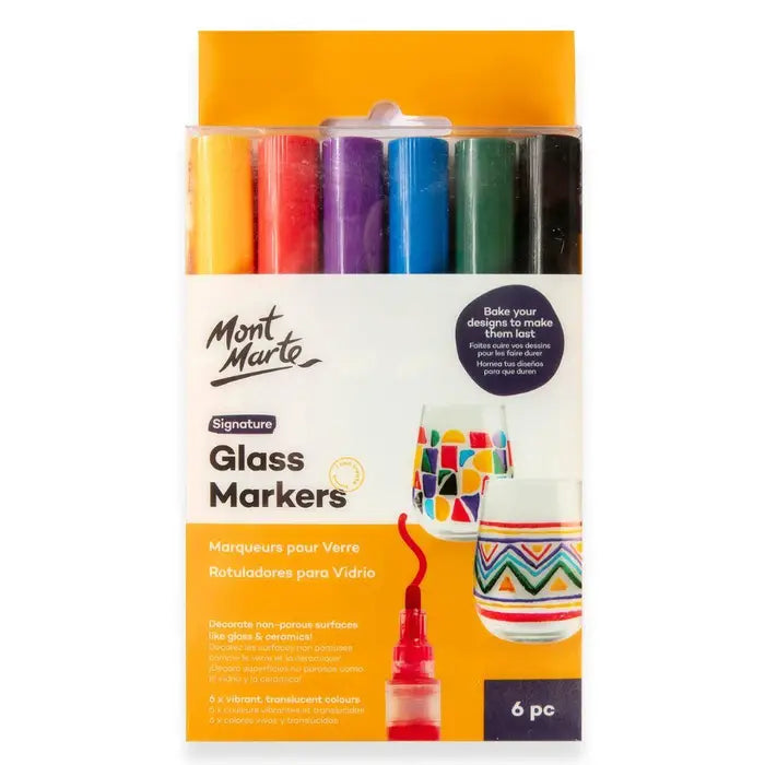 6 marcadores para vidrio y cerámica permanentes
