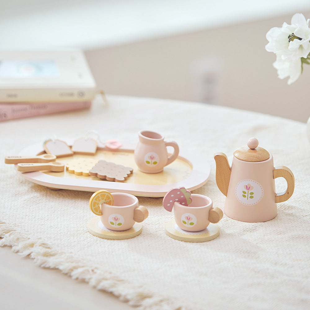 Juego de té de madera
