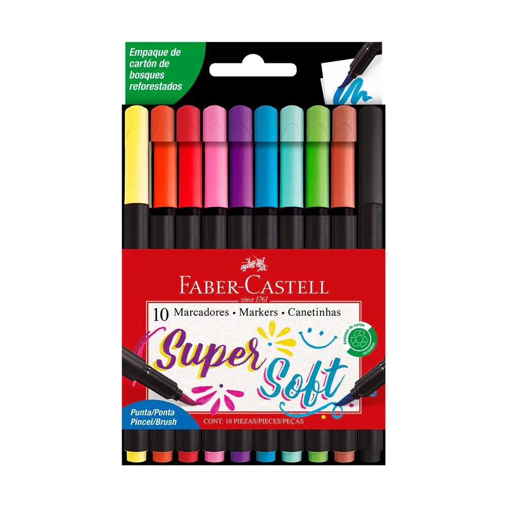 Marcadores punta de pincel Super Soft (Set de 10)