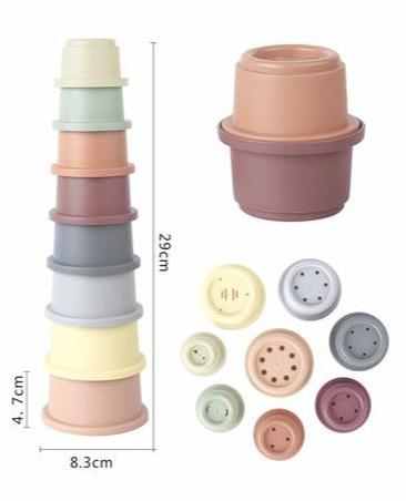 Vasos Apilables en Colores Pastel