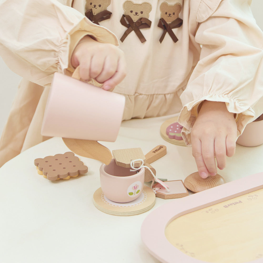 Juego de té de madera