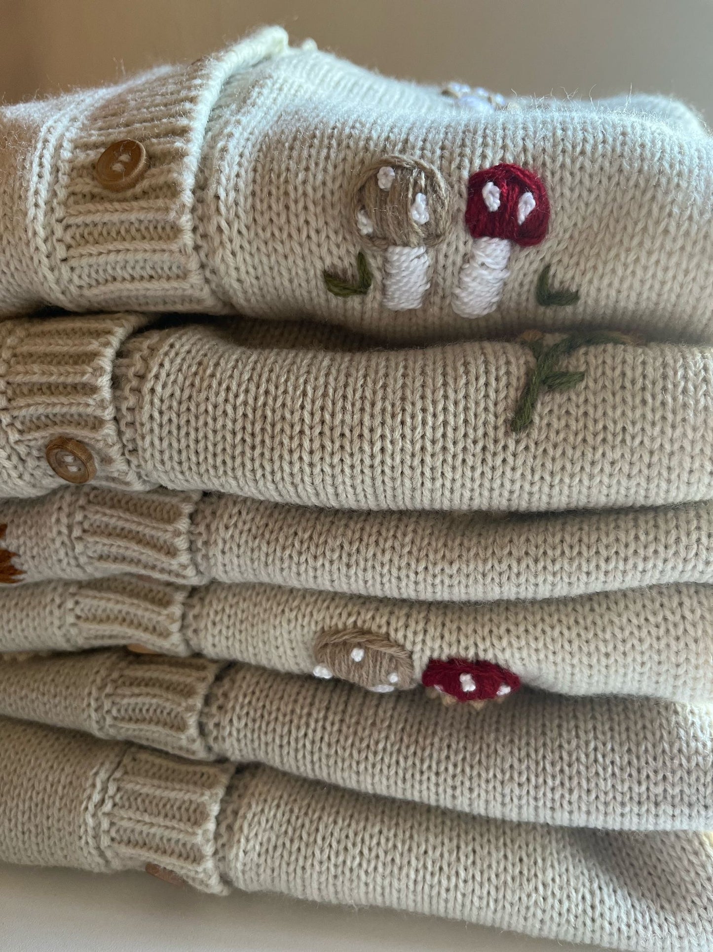 Saco tejido honguitos