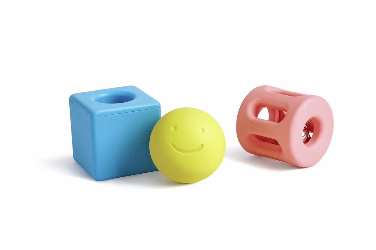 Set de 3 sonajeros geométricos