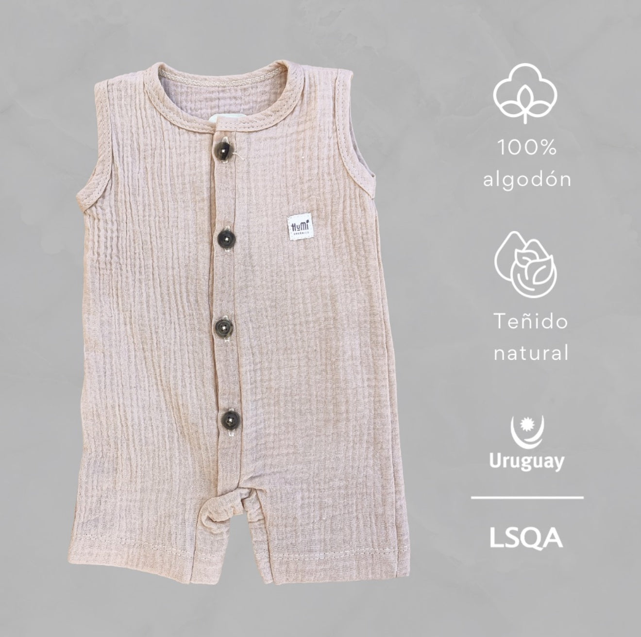 Enterito en muselina de algodón orgánico