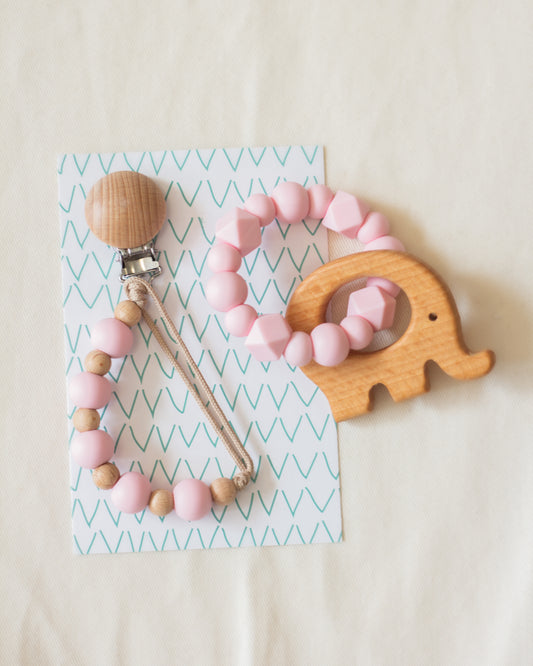 Set Mordillo + Portachupete Quartz Pink