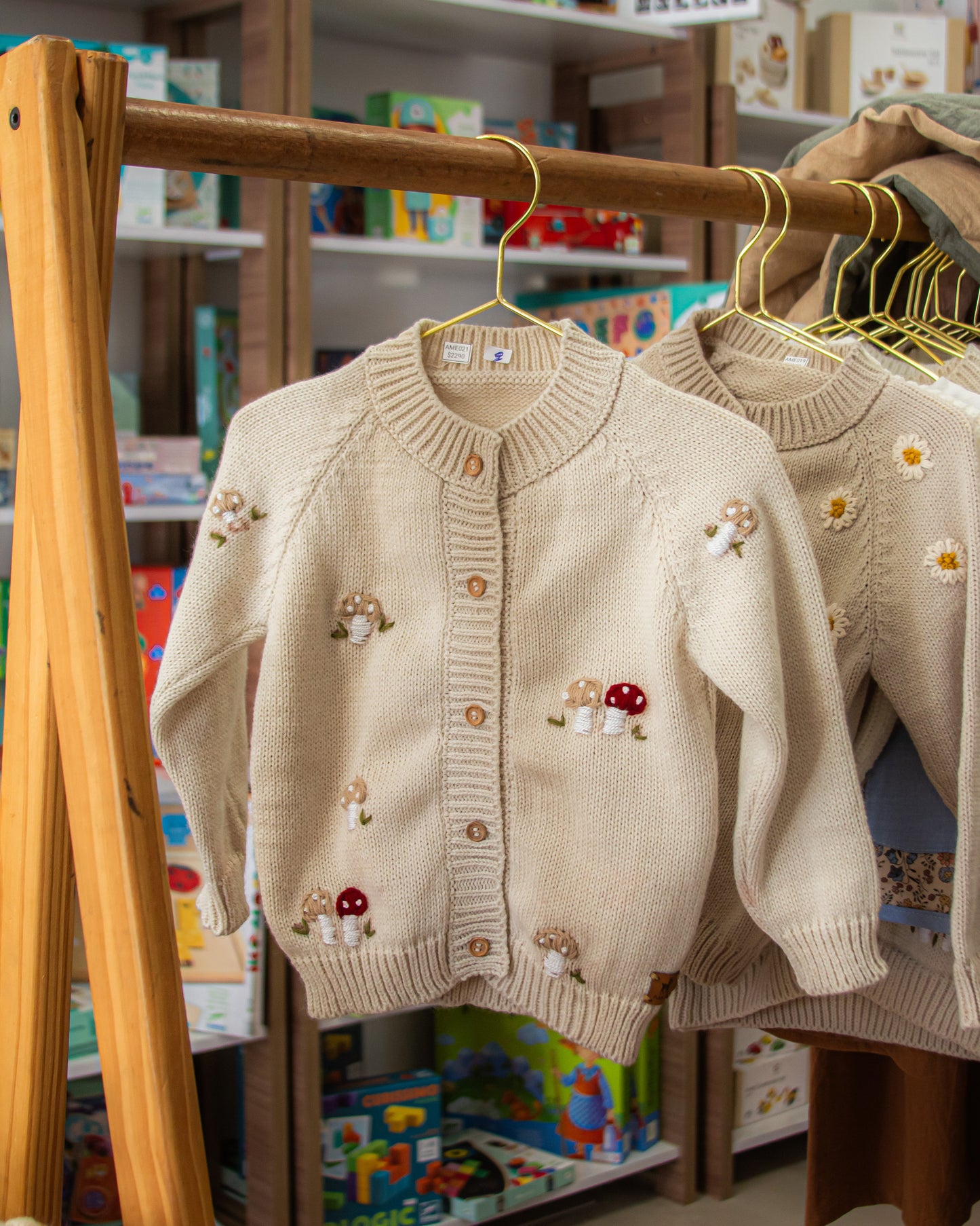 Saco tejido honguitos