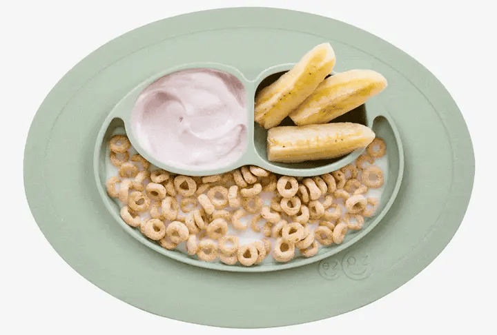 Mini Feeding Set - Plato Antideslizante con Individual + Tenedor y Cuchara - Blush