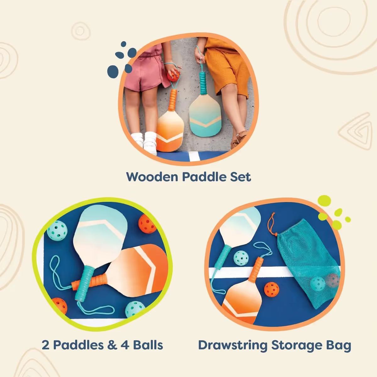 Set de Paletas y Pelotas de Pickleball