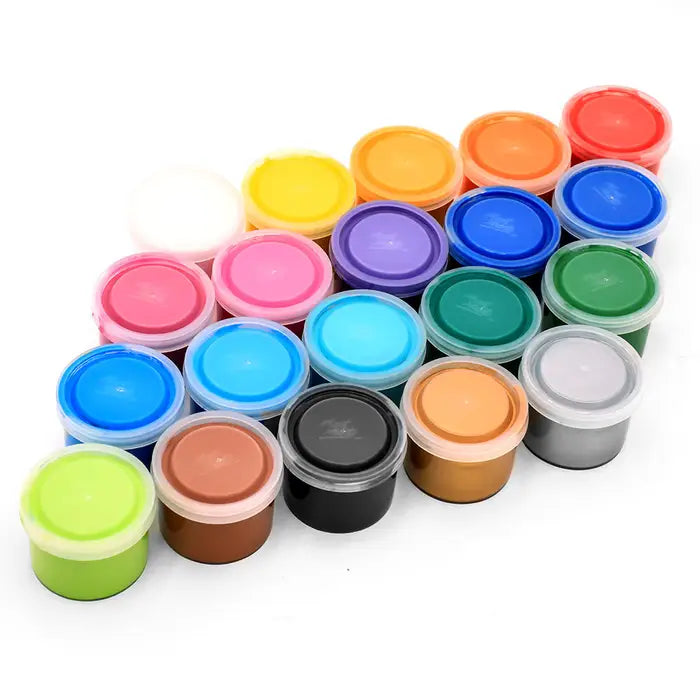 Set de 20 pinturas para dedo + stencil + pincel de espuma