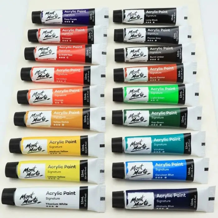 Pintura acrílica colores básicos - 18 pomos