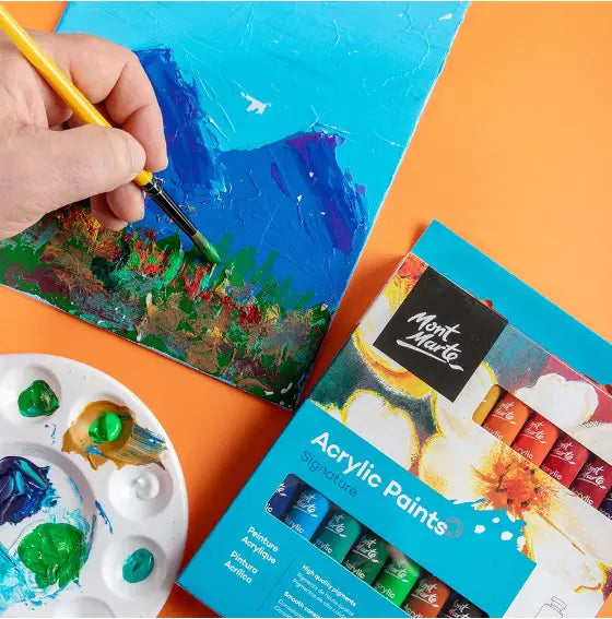 Pintura acrílica colores básicos - 18 pomos