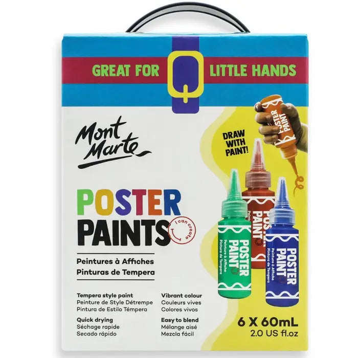 Témperas Poster Paint - 6 colores brillantes