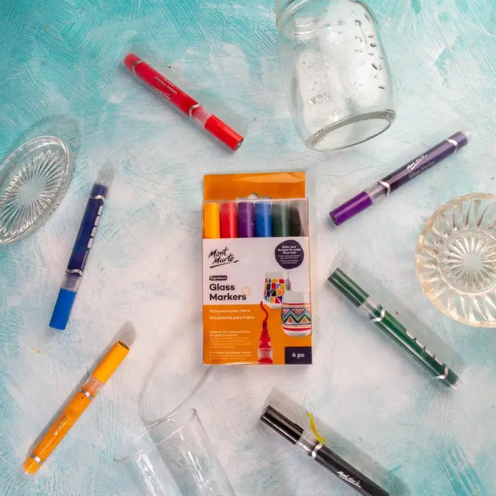 6 marcadores para vidrio y cerámica permanentes