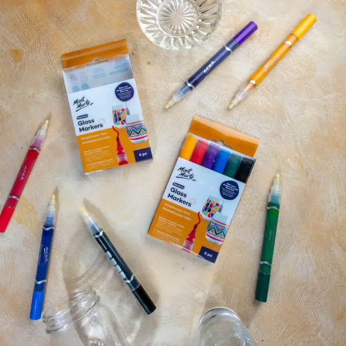 6 marcadores para vidrio y cerámica permanentes