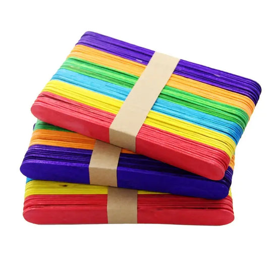 Palitos de helado de 6 colores 15cm - set x50