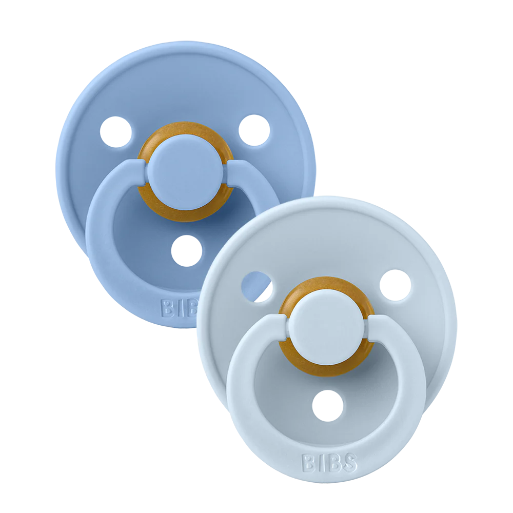 Chupete BIBS Colour Látex Natural Pack x 2 Sky Blue/Baby Blue - Talle 2