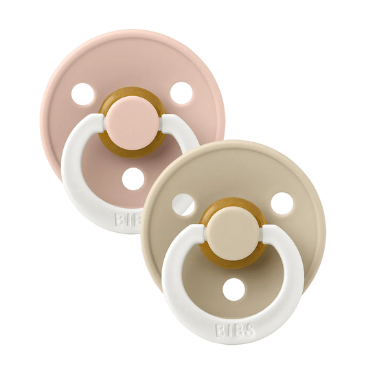 Chupete BIBS Glow Látex Natural Pack x 2 Vanilla/Blush Night