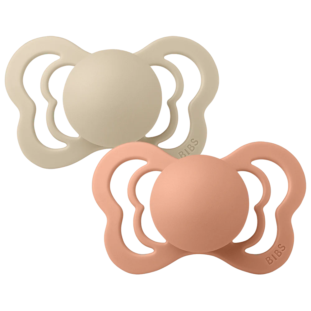 Chupete BIBS Couture Silicona Tetina Anatómica Pack x 2 Vanilla/Peach