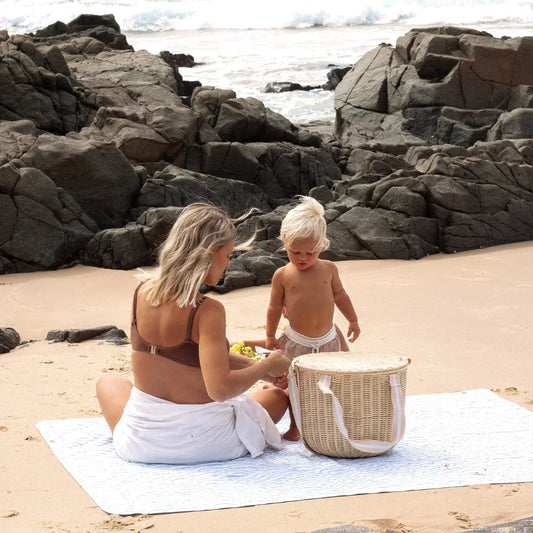 Lona de Pícnic y Playa con Bolsa Mid Blue Cream