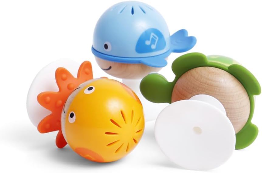 Set de 3 sonajeros con ventosas