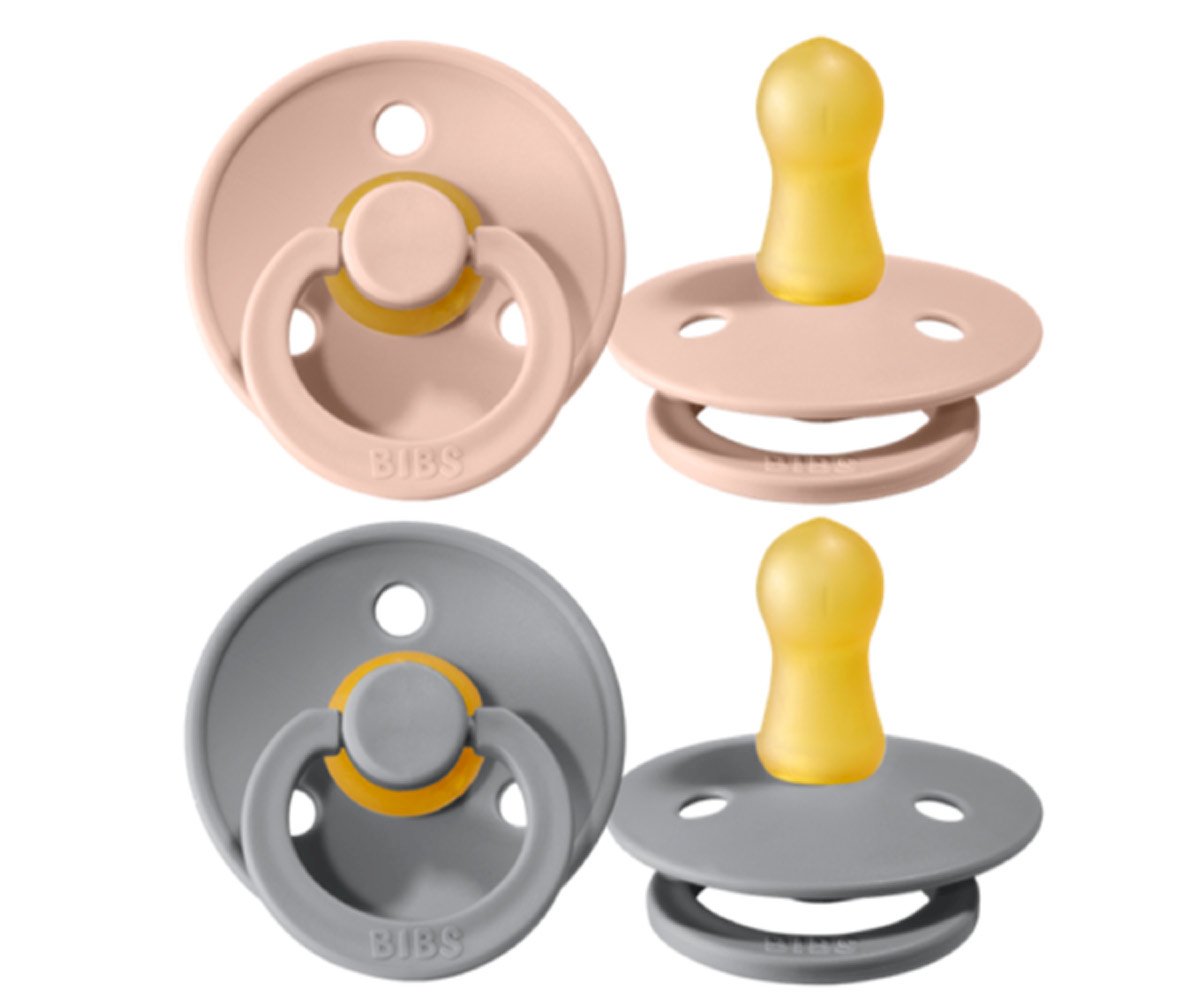 Chupete BIBS Colour Látex Natural Pack x 2 Cloud/Blush - Talle 1