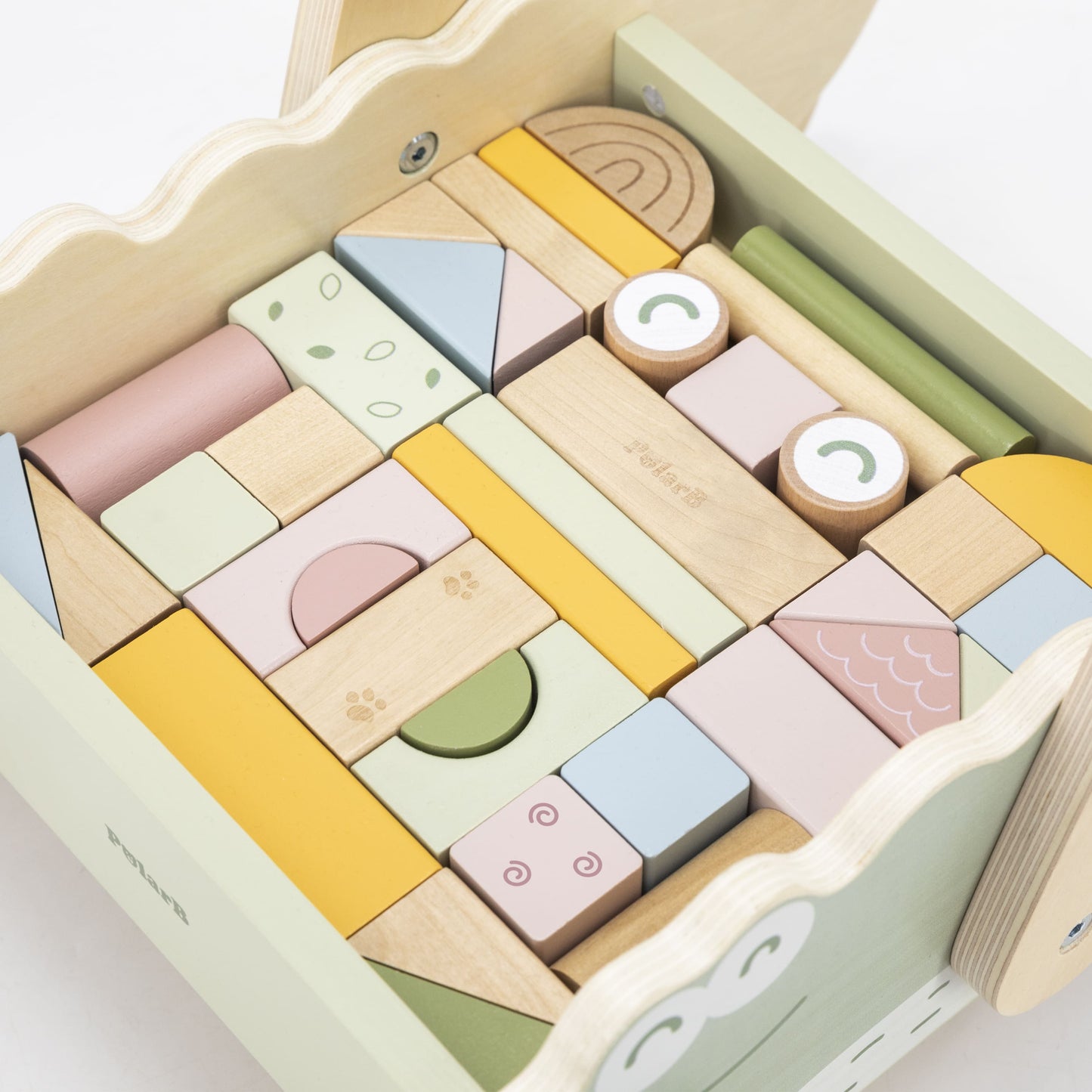 Carrito para juguetes con bloques y puzzle - Cocodrilo