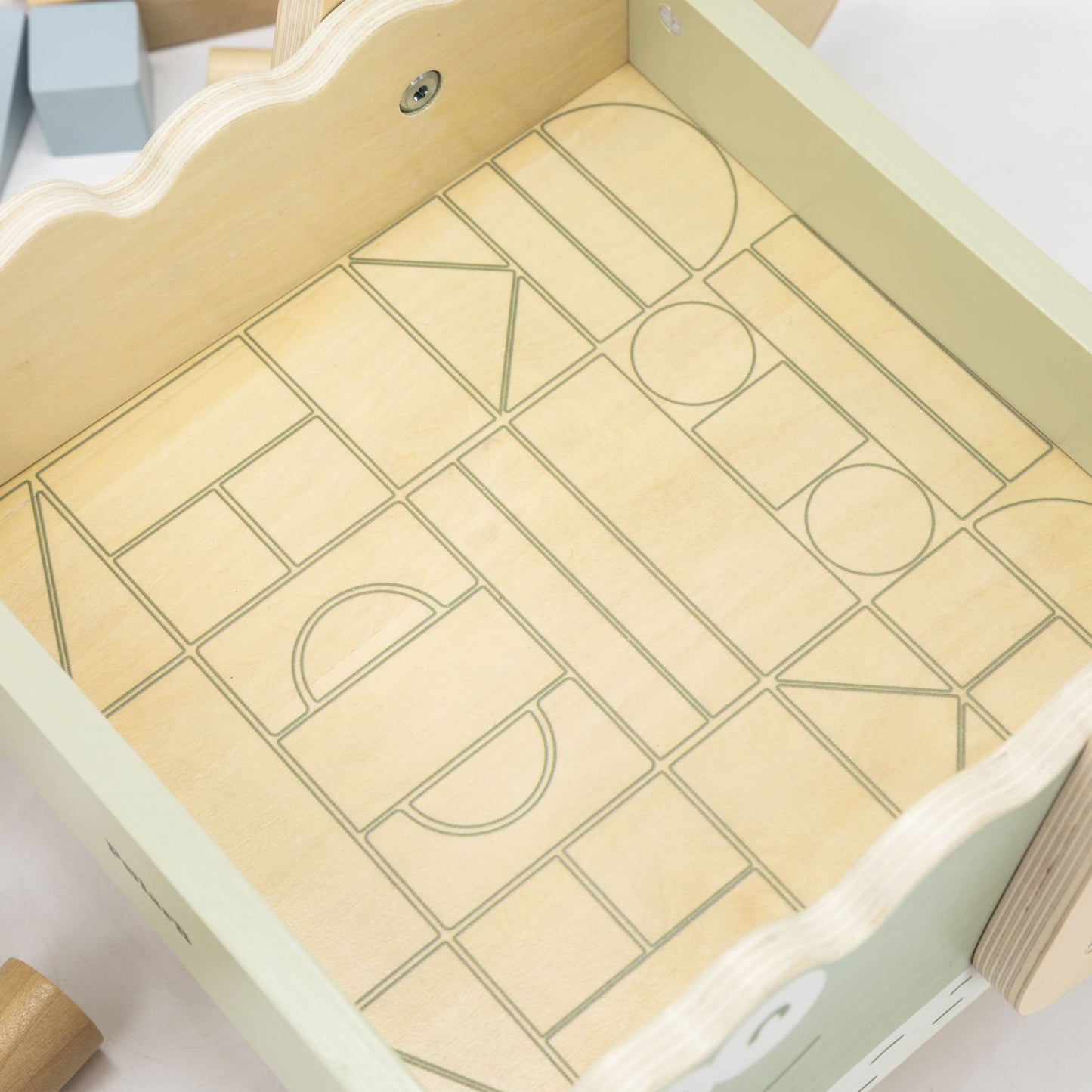 Carrito para juguetes con bloques y puzzle - Cocodrilo