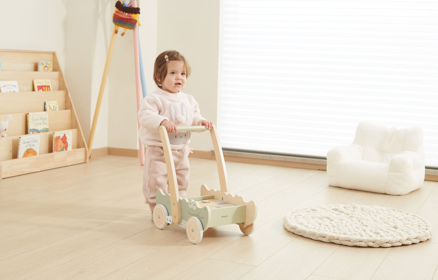 Carrito para juguetes con bloques y puzzle - Cocodrilo