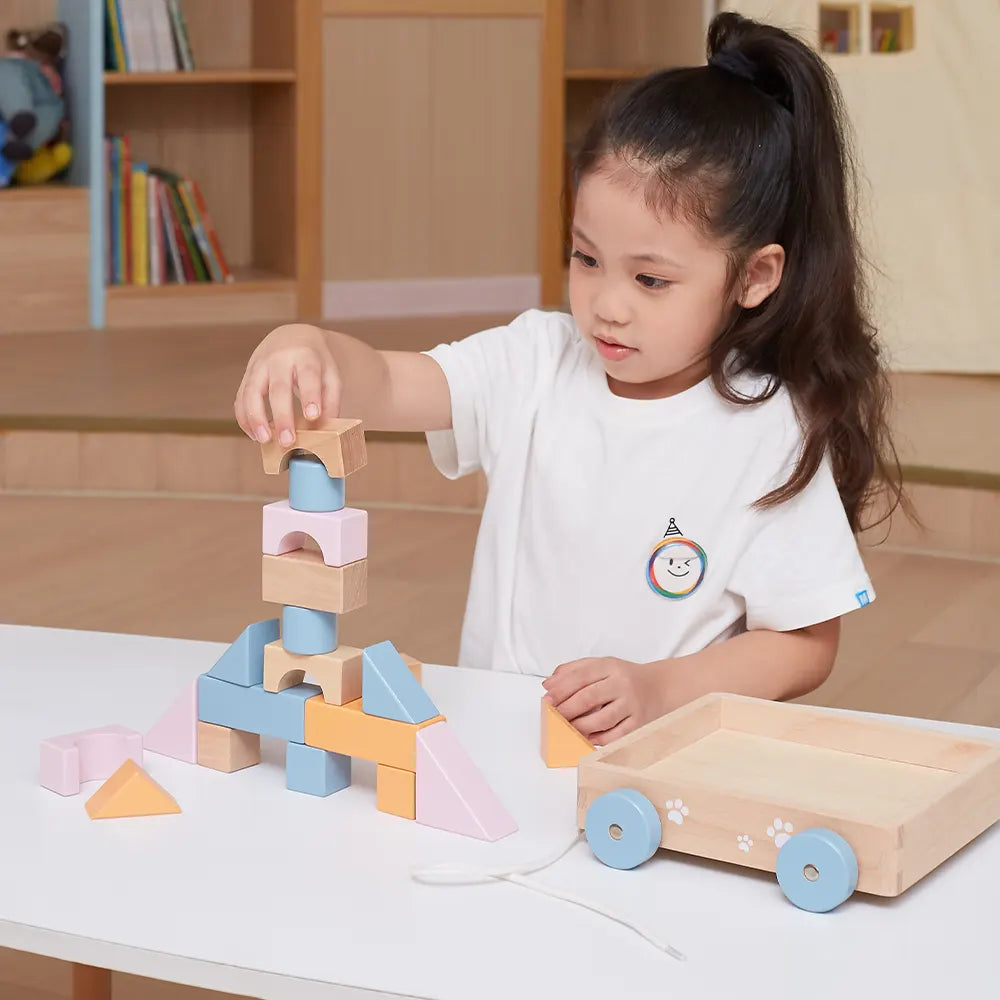 Carrito de Arrastre con Bloques de Madera