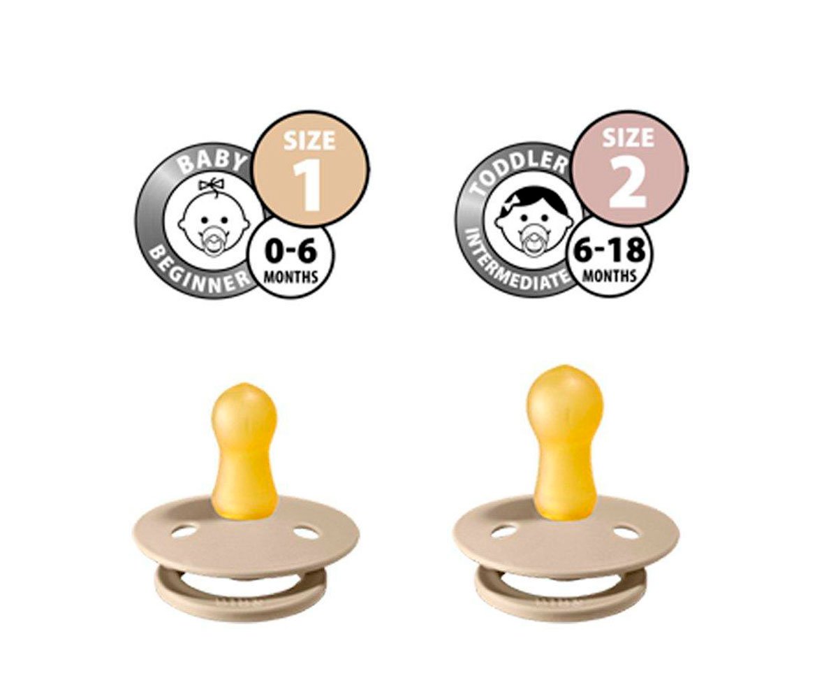 Chupete BIBS Colour Látex Natural Pack x 2 Cloud/Blush - Talle 1
