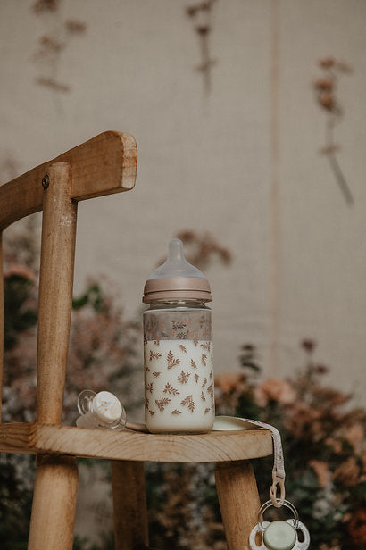 Mamadera de Vidrio 240 ml - Flujo M (+3 meses) Fisiológico - Poetry