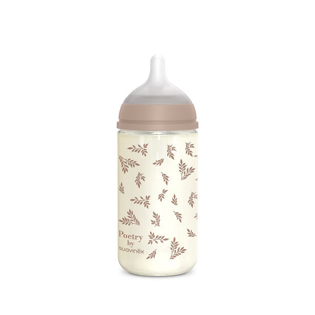 Mamadera de Vidrio 240 ml - Flujo M (+3 meses) Fisiológico - Poetry