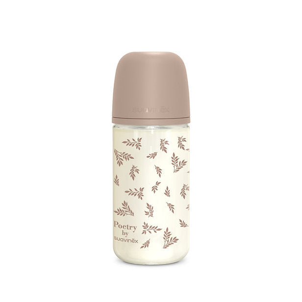 Mamadera de Vidrio 240 ml - Flujo M (+3 meses) Fisiológico - Poetry