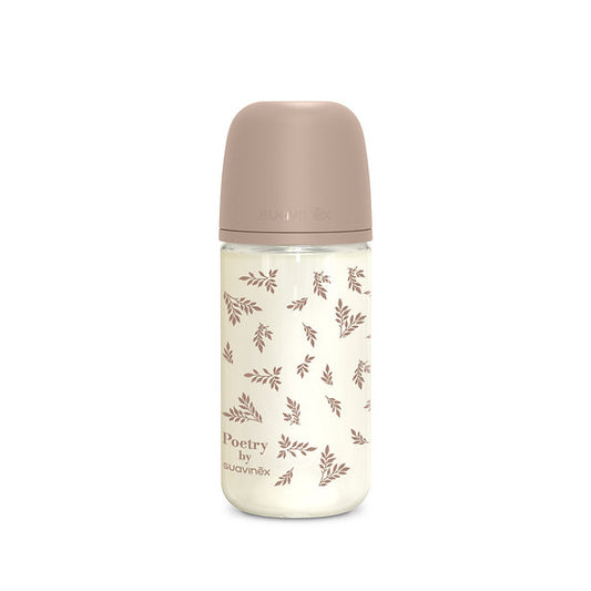 Mamadera de Vidrio 240 ml - Flujo M (+3 meses) Fisiológico - Poetry