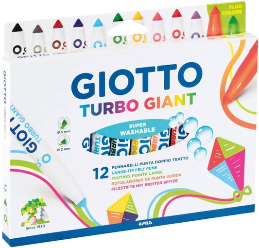 Marcadores Ultralavables Gigantes - Doble Trazo (12 marcadores)