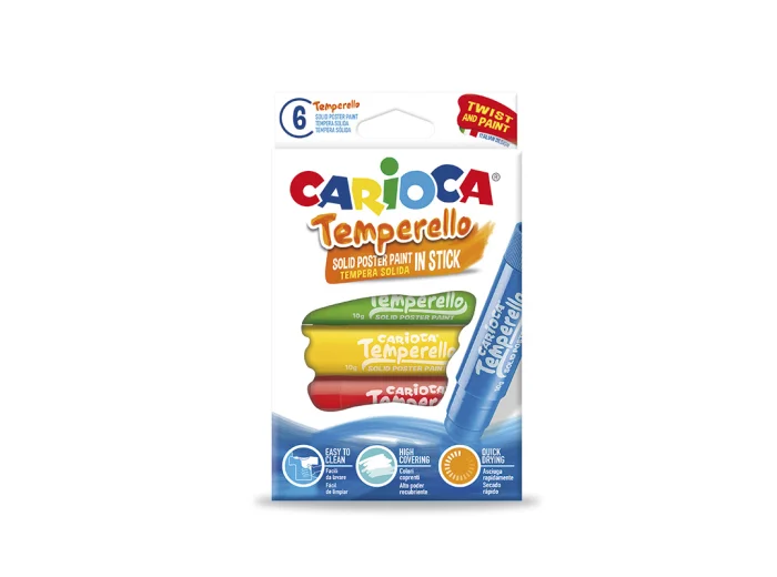 Marcadores témperas CARIOCA Temperello - 6 colores básicos