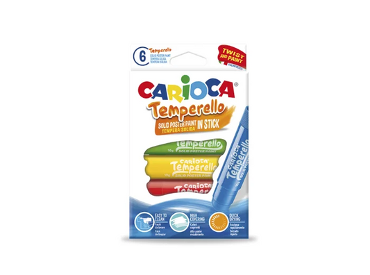 Marcadores témperas CARIOCA Temperello - 6 colores básicos