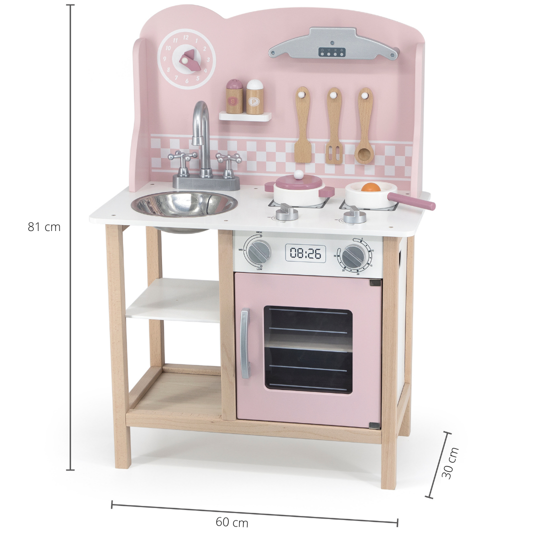 Cocina de madera - Rosa y Celeste