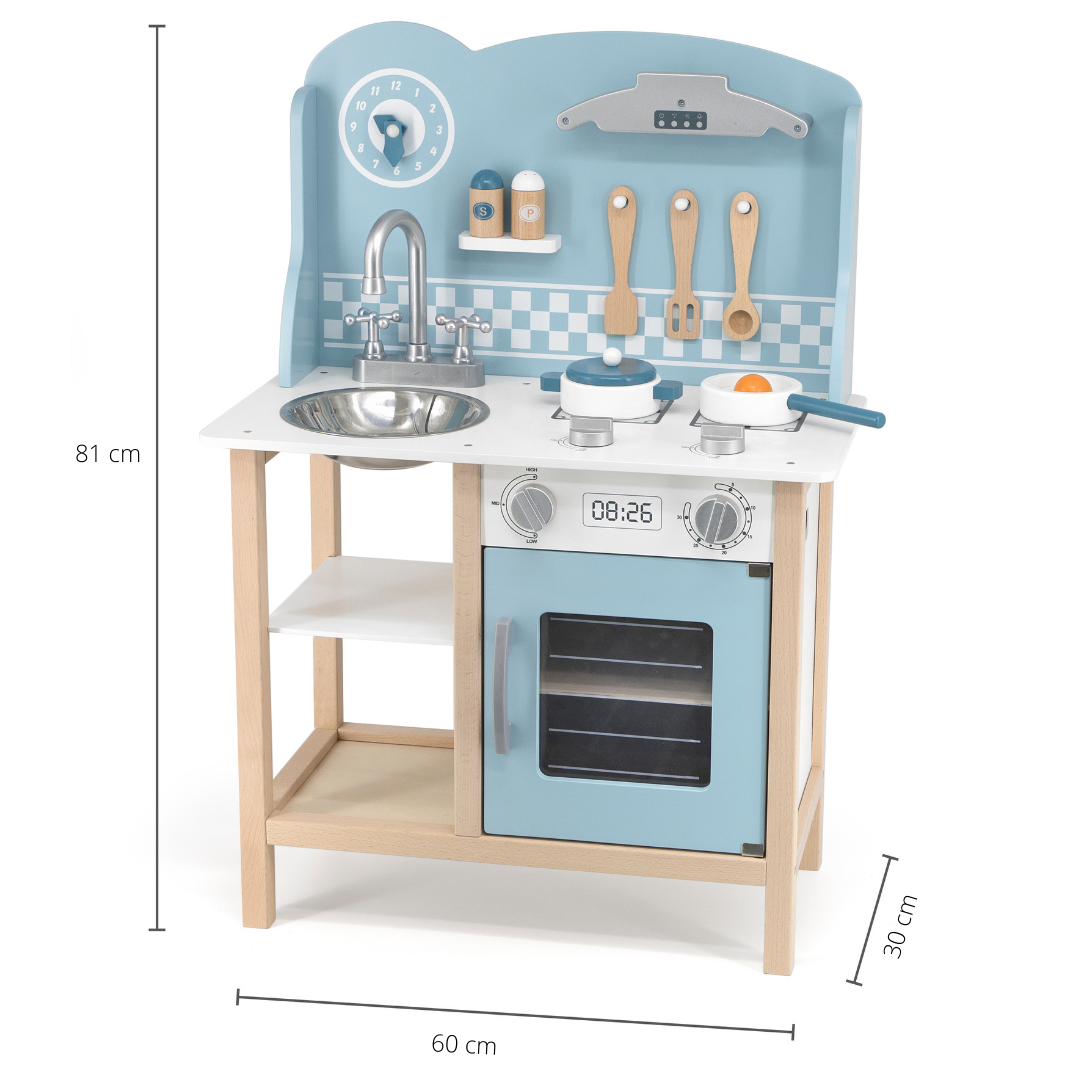 Cocina de madera - Rosa y Celeste