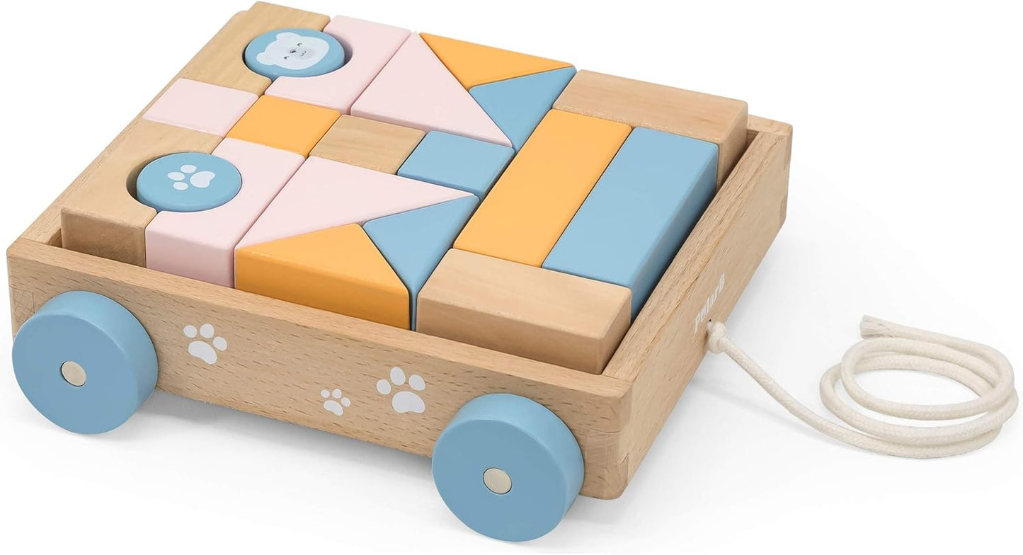Carrito de Arrastre con Bloques de Madera