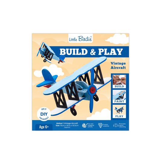 Kit creativo para armar y pintar - Avioneta Vintage