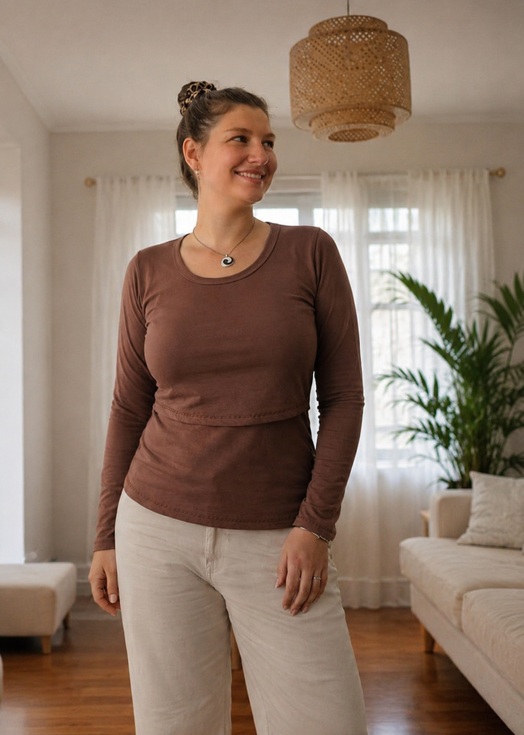 Remera de Embarazo y Lactancia - Arya Manga Larga