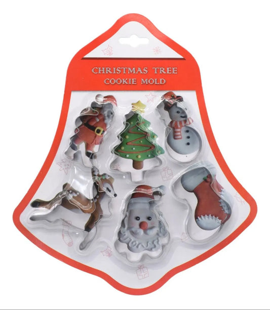 Set de 6 cortantes para galletitas navideñas