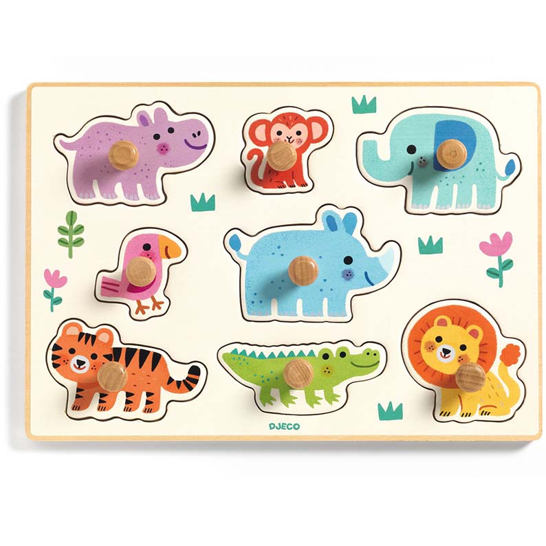 Puzzle de madera de botón Hippo'n'Co
