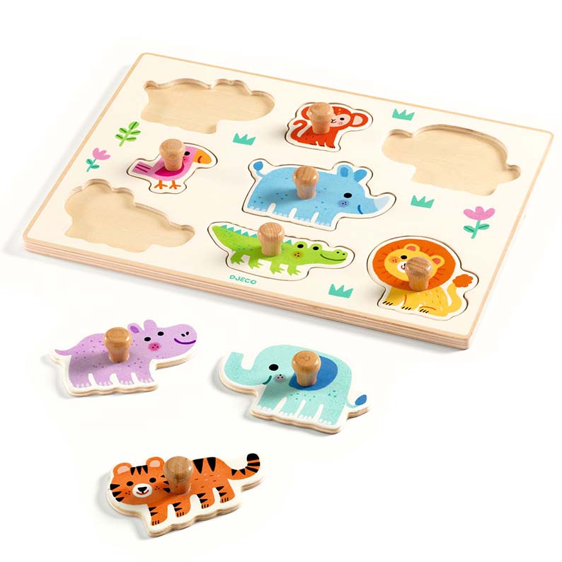 Puzzle de madera de botón Hippo'n'Co