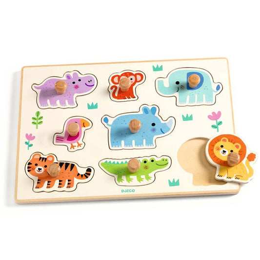Puzzle de madera de botón Hippo'n'Co