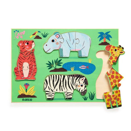 Puzzle Encastre 3 Piezas CouCou Tigre