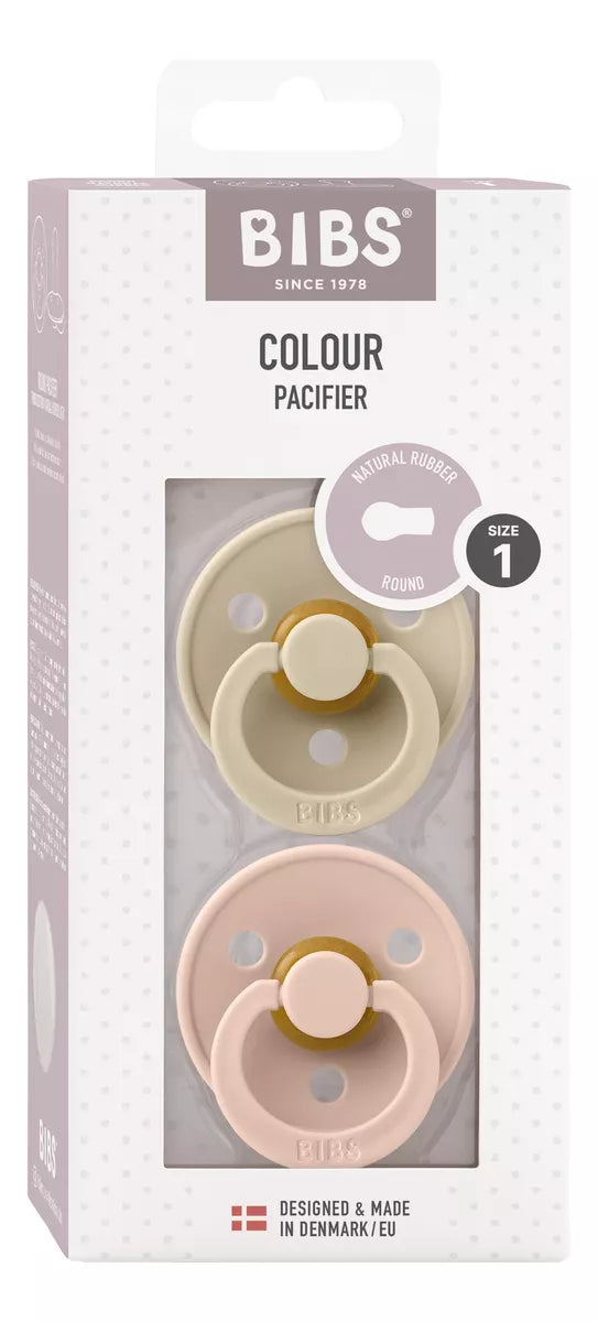 Chupete BIBS Colour Látex Natural Pack x 2 Vanilla/Blush