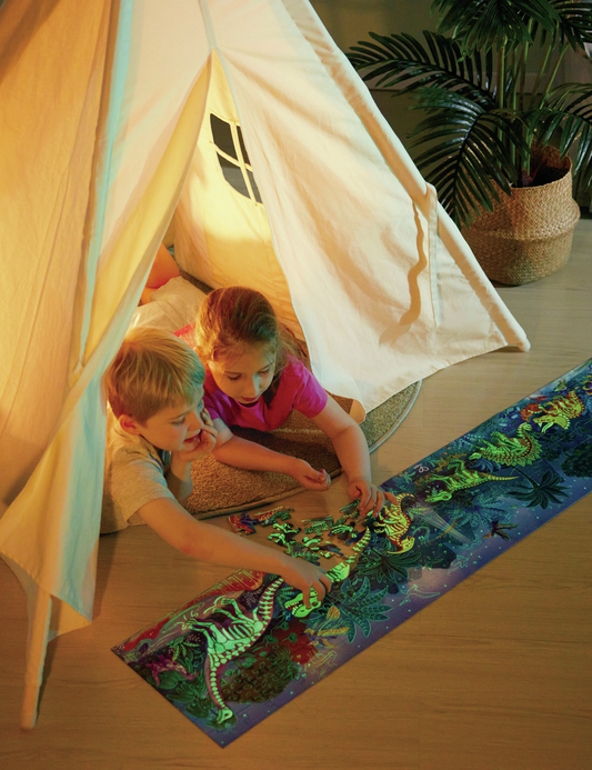 Puzzle Gigante Dinosaurios - Brilla en la oscuridad (200 piezas)